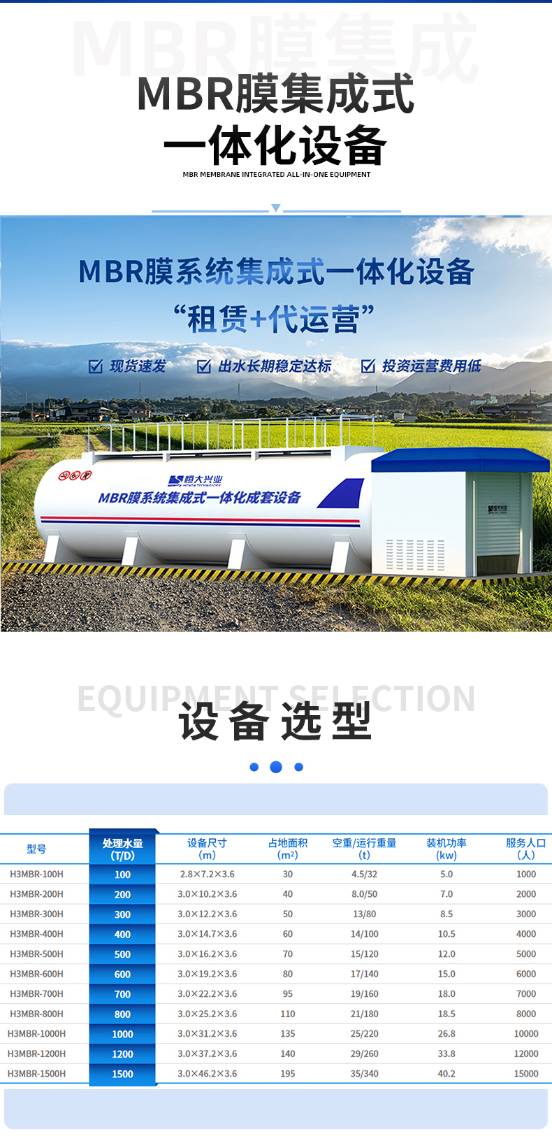 MBR一體化污水處理設(shè)備租賃